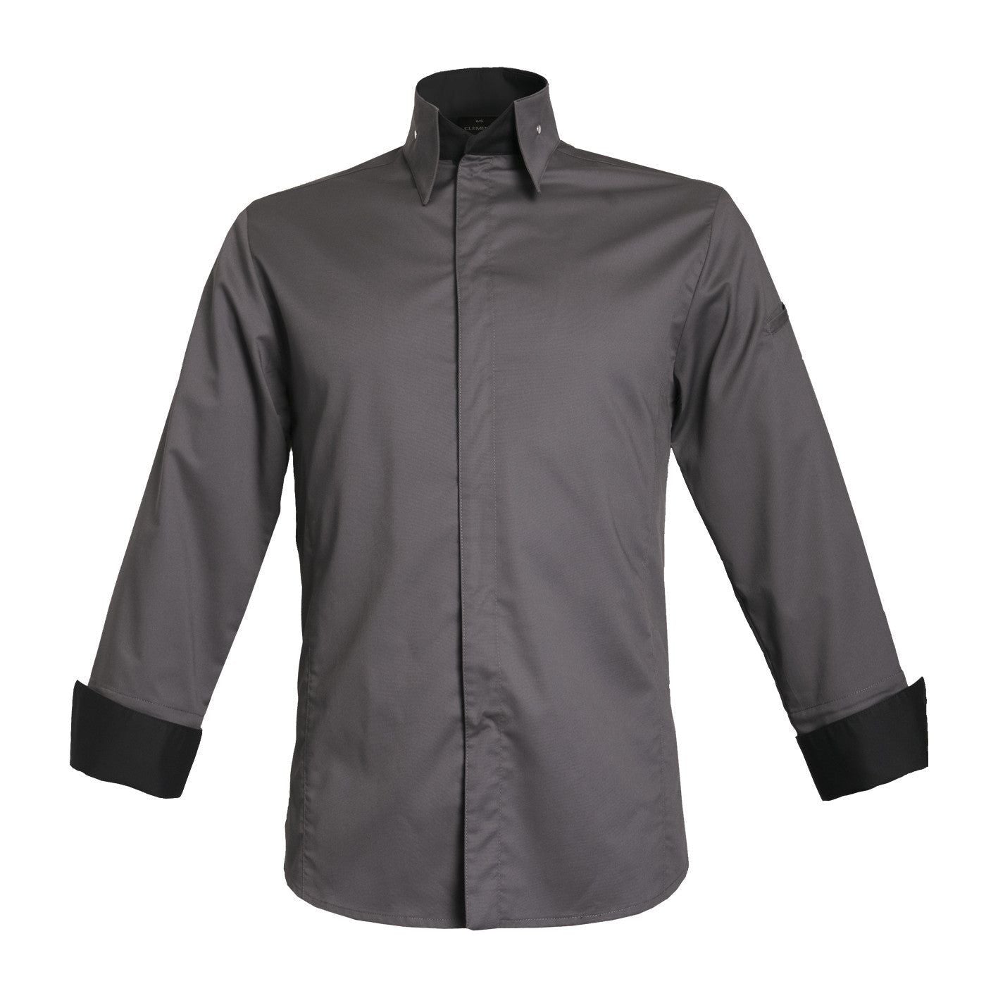 Veste de cuisine Ascoli * Anthracite Longues T6 - UE 4XL-66/68 - US 51/54 - Clement Design - Veste cuisine homme - ASCOLI ANTHRA ML T6 DIS - La Guilde Culinaire