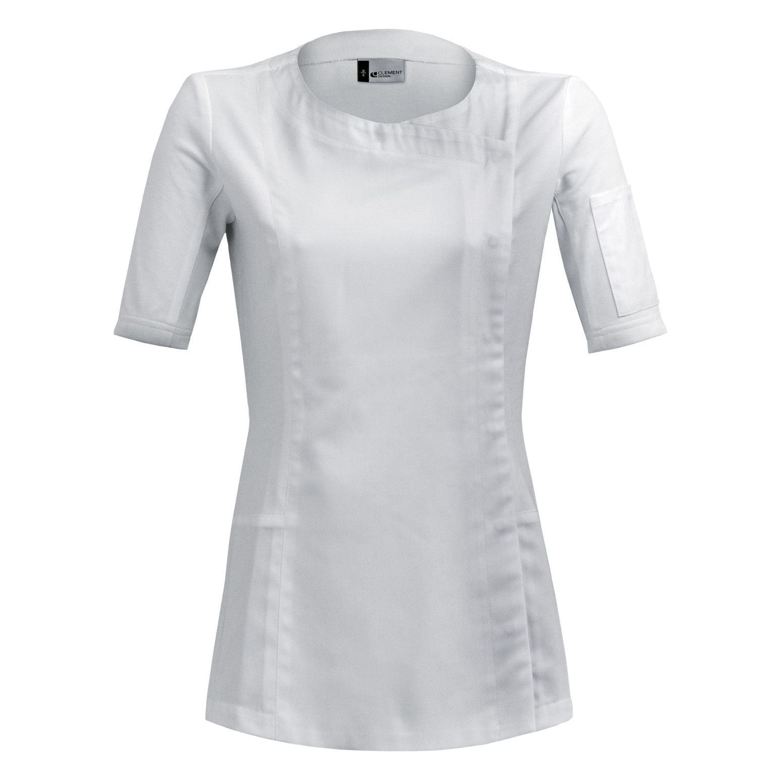 Veste de cuisine Dolce * Blanc Courtes T0 - UE S-36/38 - US 30/31 - Clement Design - Veste cuisine femme - DOLCE BLANC MC T0 - La Guilde Culinaire