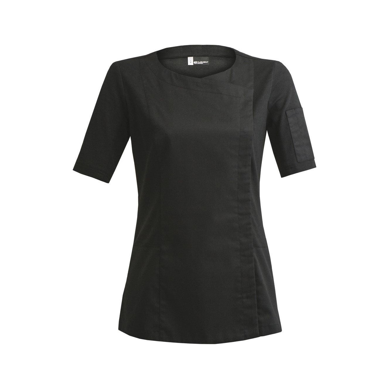 Veste de cuisine Dolce * Noir Courtes T0 - UE S-36/38 - US 30/31 - Clement Design - Veste cuisine femme - DOLCE NOIR MC T0 - La Guilde Culinaire