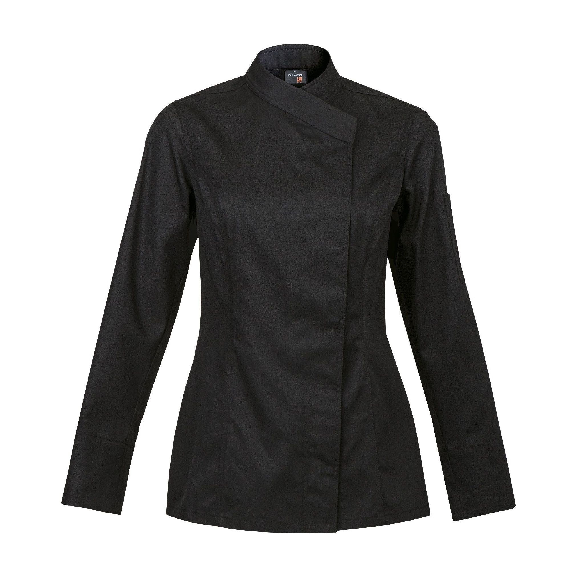 Veste de cuisine Intuition Noir Longues T00 - UE XS-34/36 - US 28/29 - Clement Design - Veste cuisine femme - INTUITION NOIR ML T00 - La Guilde Culinaire