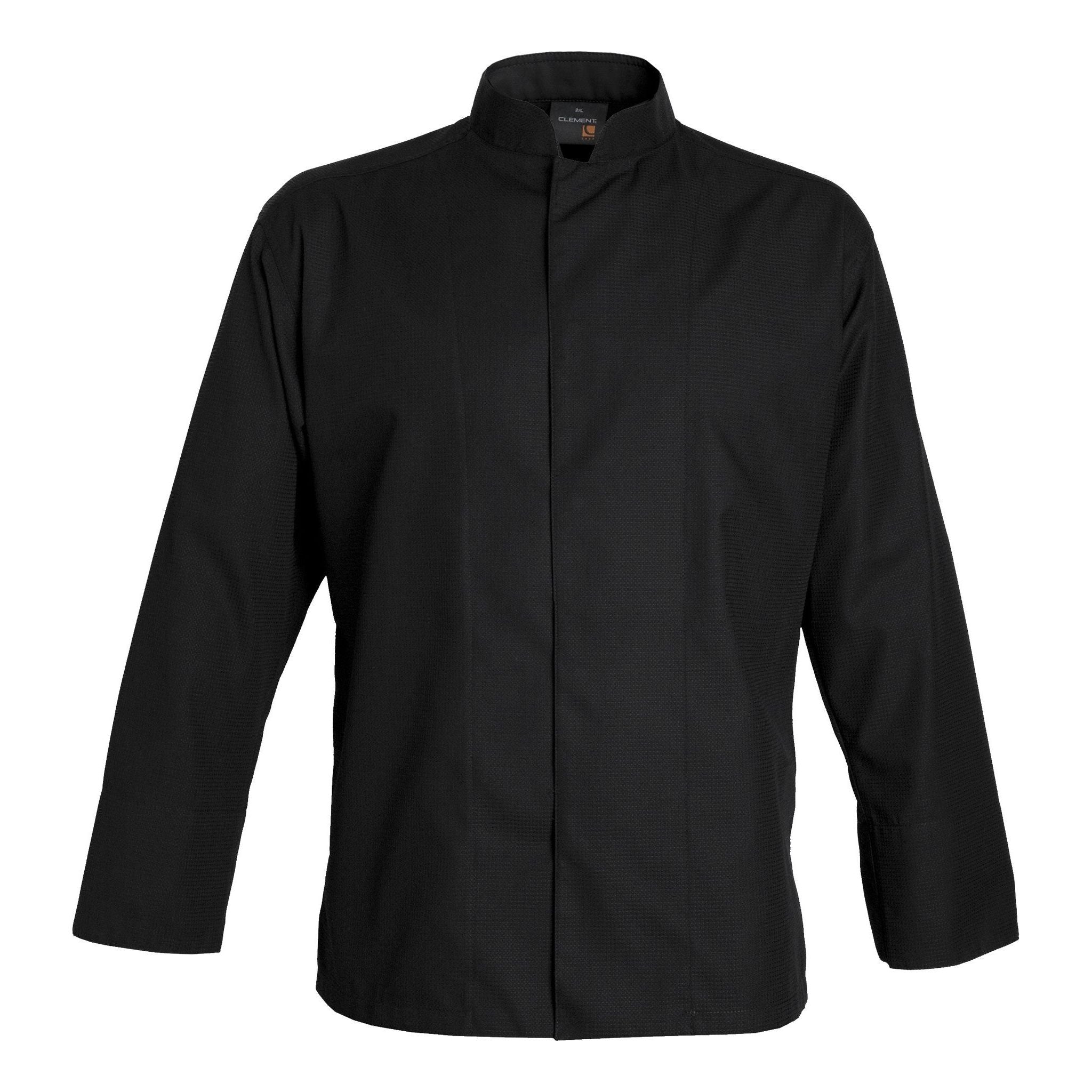 Veste de cuisine Milano Noir Longues T00 - UE XS-40/42 - US 31/33 - Clement Design - Veste cuisine homme - MILANO NOIR ML T00 - La Guilde Culinaire