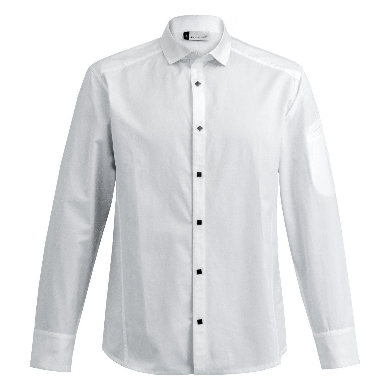 Veste de cuisine San Remo * Blanc Longues T2 - UE L-50/52 - US 39/42 - Clement Design - Veste cuisine homme - SAN REMO BLANC ML T2 DIS - La Guilde Culinaire