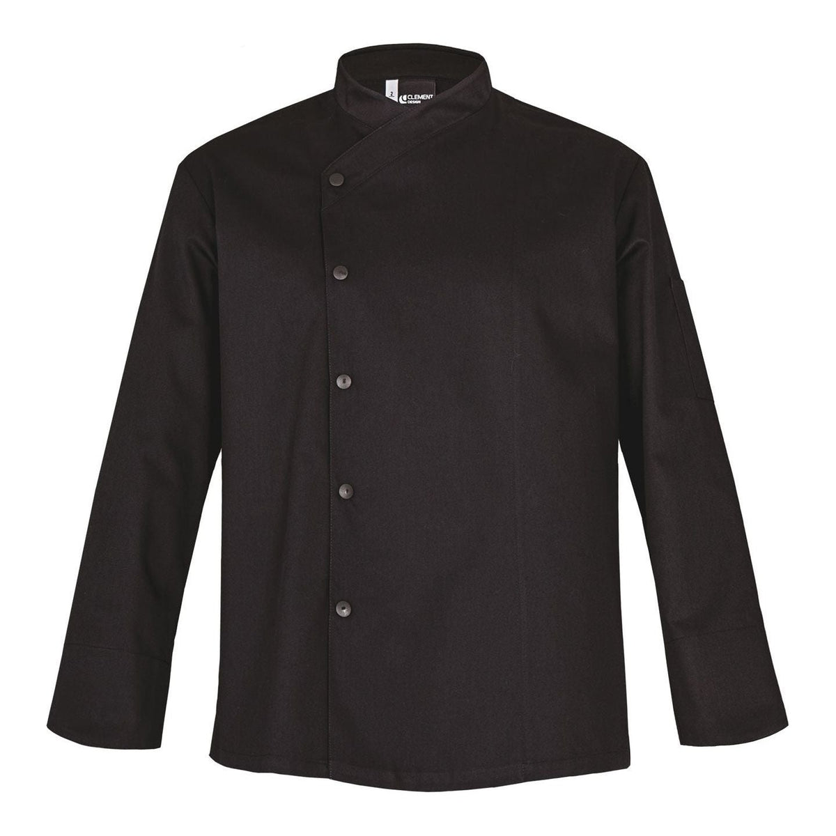Veste de cuisine Sfax Noir Longues T00 - UE XS-40/42 - US 31/33 - Clement Design - Veste cuisine homme - SFAX NOIR ML T00 - La Guilde Culinaire