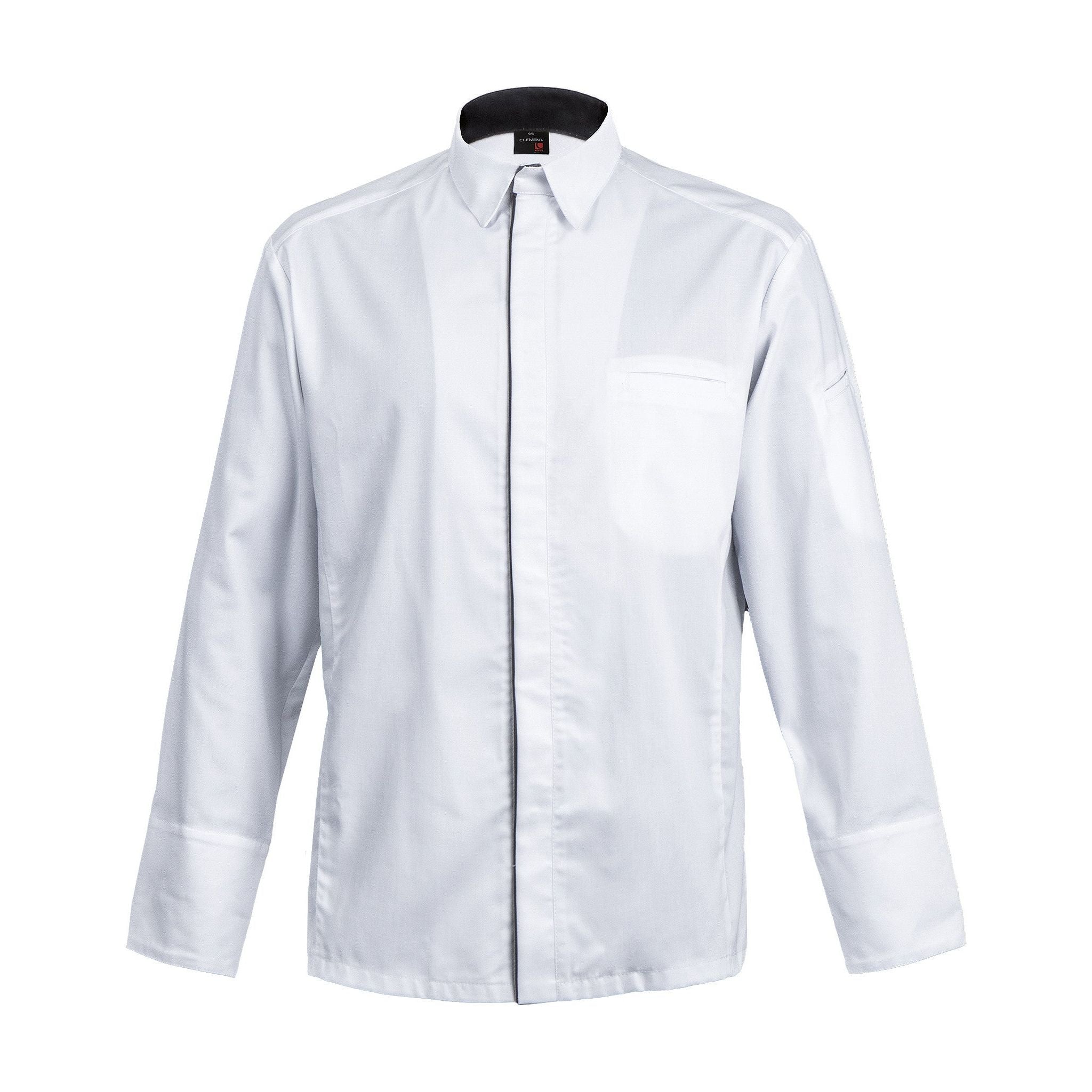 Veste de cuisine Squadra * Blanc/Anthracite Longues T4 - UE 2XL-58/60 - US 45/48 - Clement Design - Veste cuisine homme - SQUADRA BLANC ANTHRA ML T4 - La Guilde Culinaire