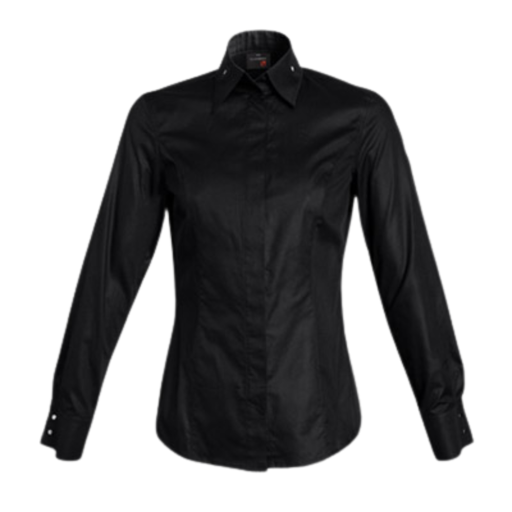 Chemise de service Stella * T1 - UE M-38/40 - US 31/34 - Clement Design - Chemise de service femme - STELLA NOIR ML T1 DIS - La Guilde Culinaire