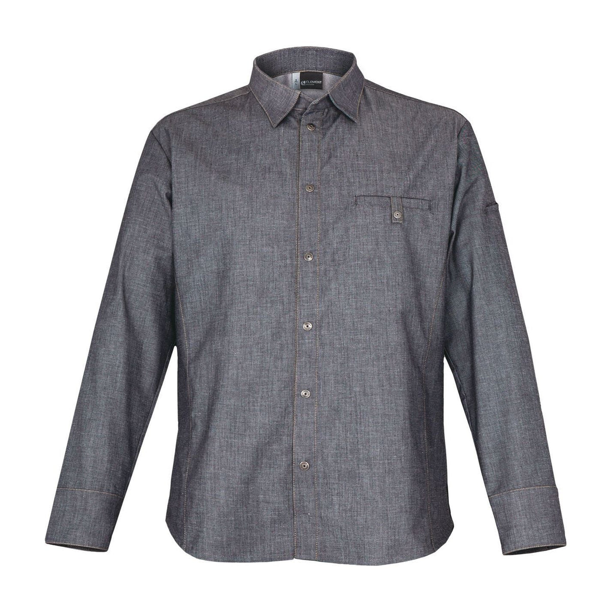 Veste de cuisine Yuma * Denim Longues T5 - UE 3XL-62/64 - US 48/51 - Clement Design - Veste cuisine homme - YUMA DENIM ML T5 - La Guilde Culinaire