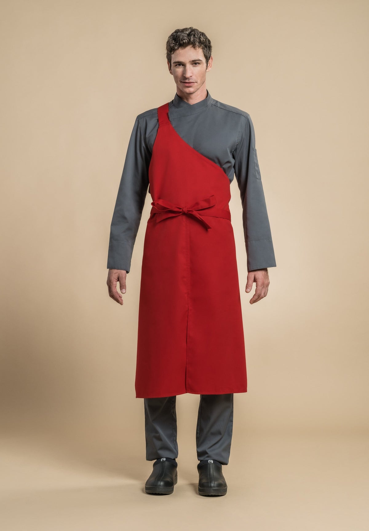 Tablier de boucher Aubrac Rouge T1 - Clement Design - Tablier cuisine - AUBRAC R T1 - La Guilde Culinaire
