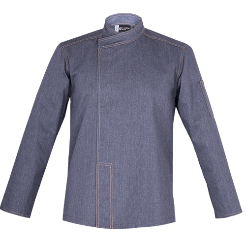 Veste de cuisine Murano Denim * Denim Longues T5 - UE 3XL-62/64 - US 48/51 - Clement Design - Veste cuisine homme - MURANO DENIM ML T5 DISC - La Guilde Culinaire