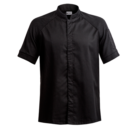 Veste de cuisine Forza Noir Courtes T0 - UE S-42/44 - US 34/35 - Clement Design - Veste cuisine homme - FORZA NOIR MC T0 - La Guilde Culinaire