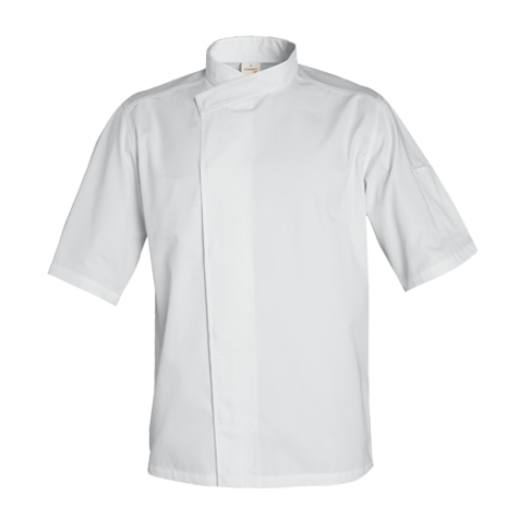Veste de cuisine Madison Blanc Courtes T0 - UE S-42/44 - US 34/35 - Clement Design - Veste cuisine homme - MADISON BLANC MC T0 - La Guilde Culinaire