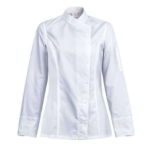 Veste de cuisine Intuition Blanc Longues T00 - UE XS-34/36 - US 28/29 - Clement Design - Veste cuisine femme - INTUITION BLANC ML T00 - La Guilde Culinaire