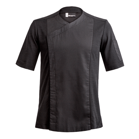 Veste de cuisine Zest * Noir Courtes T5 - UE 3XL-62/64 - US 48/51 - Clement Design - Veste cuisine homme - ZESTE NOIR MC T5 - La Guilde Culinaire