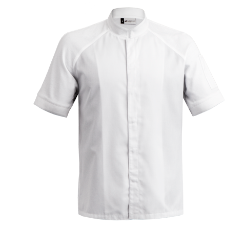 Veste de cuisine Forza Blanc Courtes T0 - UE S-42/44 - US 34/35 - Clement Design - Veste cuisine homme - FORZA BLANC MC T0 - La Guilde Culinaire
