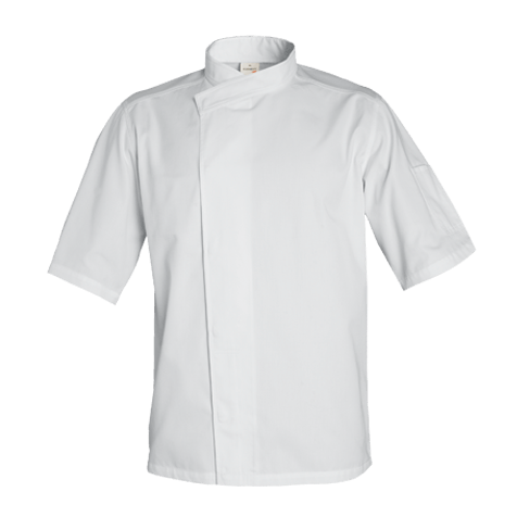 Veste de cuisine Tokyo Blanc Courtes T00 - UE XS-40/42 - US 31/33 - Clement Design - Veste cuisine homme - TOKYO BLANC MC T00 - La Guilde Culinaire