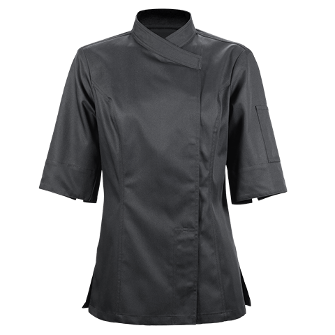 Veste de cuisine Sapore * Noir Courtes T0 - UE S-36/38 - US 30/31 - Clement Design - Veste cuisine femme - SAPORE NOIR MC T0 - La Guilde Culinaire