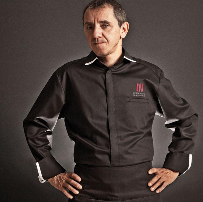 Veste de cuisine Imperia Noir * Noir (col blanc) Longues T3 - UE XL-54/56 - US 42/45 - Clement Design - Veste cuisine homme - IMPERIA NOIR ML T3 DIS - La Guilde Culinaire