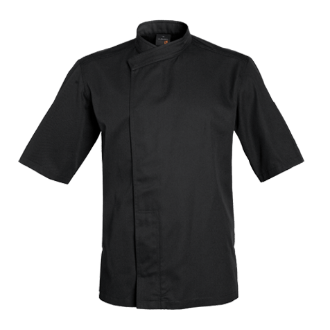 Veste de cuisine Tokyo Noir Courtes T00 - UE XS-40/42 - US 31/33 - Clement Design - Veste cuisine homme - TOKYO NOIR MC T00 - La Guilde Culinaire